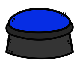 A computer graphic image of a blue button